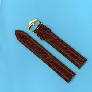 19mm EXTRA LONG GENUINE BROWN LEATHER MB STRAP BAND & TAG HEUER GOLD BUCKLE