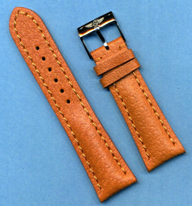 22mm GENUINE WILD BOAR STRAP BAND PADDED LEATHER LINED & BREITLING BUCKLE