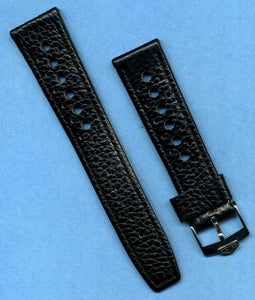 20mm GENUINE LEATHER RALLY BLACK RACING MB STRAP BAND & PRE TAG HEUER BUCKLE