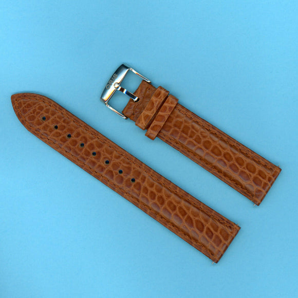 GEN. ALLIGATOR BROWN COGNAC STRAP 20mm EXTRA LONG & GENUINE ORIS STEEL BUCKLE